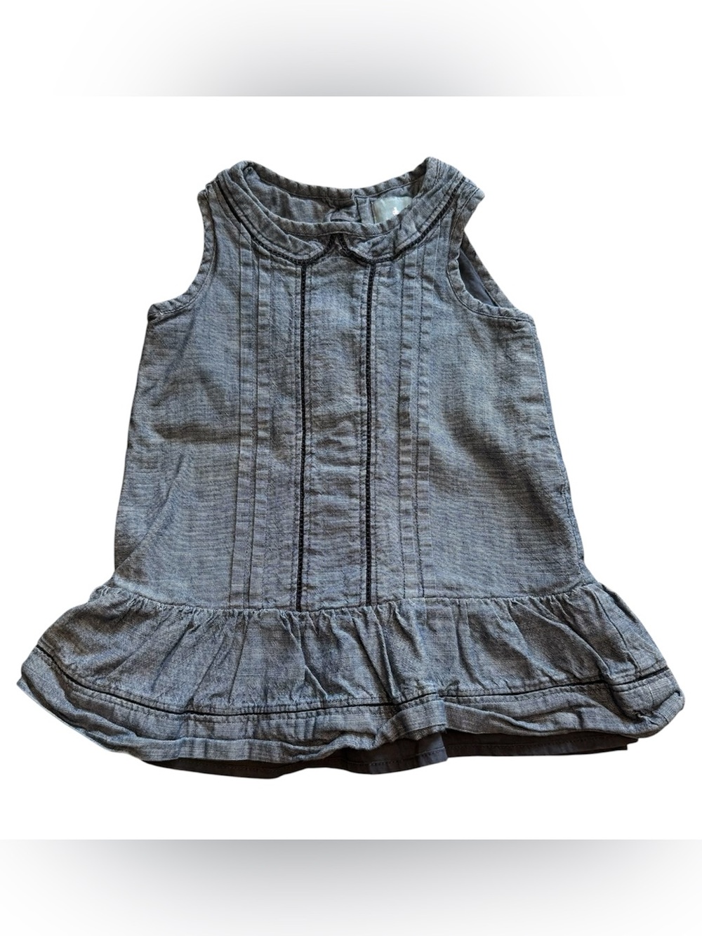 Baby Gap Denim Dress 6–12M Sleeveless Ruffle Hem Jean Style Baby Outfit